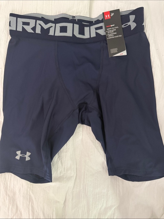 Under Armour Other - Under Armour Navy Compression Shorts with Gray Logos